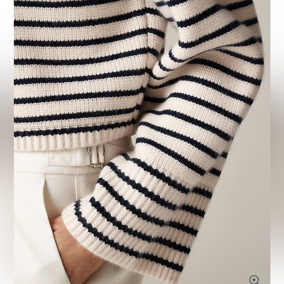 J crew Spring Street ribbed cashmere crewneck sweater in stripe - Picture 3 of 5